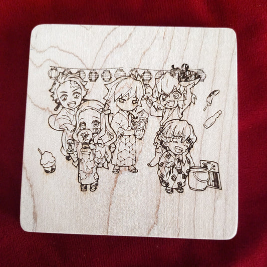 Chibi Demon Slayer Coaster Scene 3