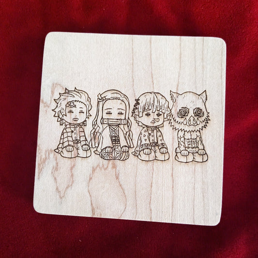 Chibi Demon Slayer Coaster Scene 2
