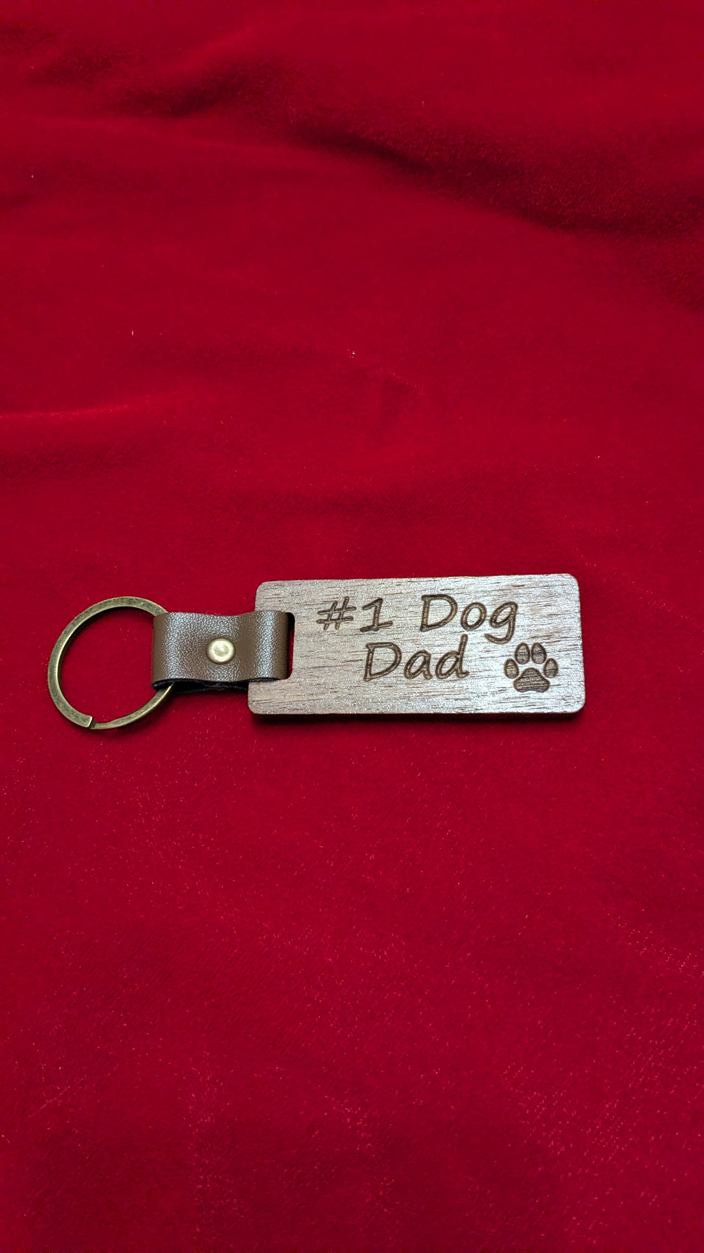 #1 Dog Parent Walnut Keychain