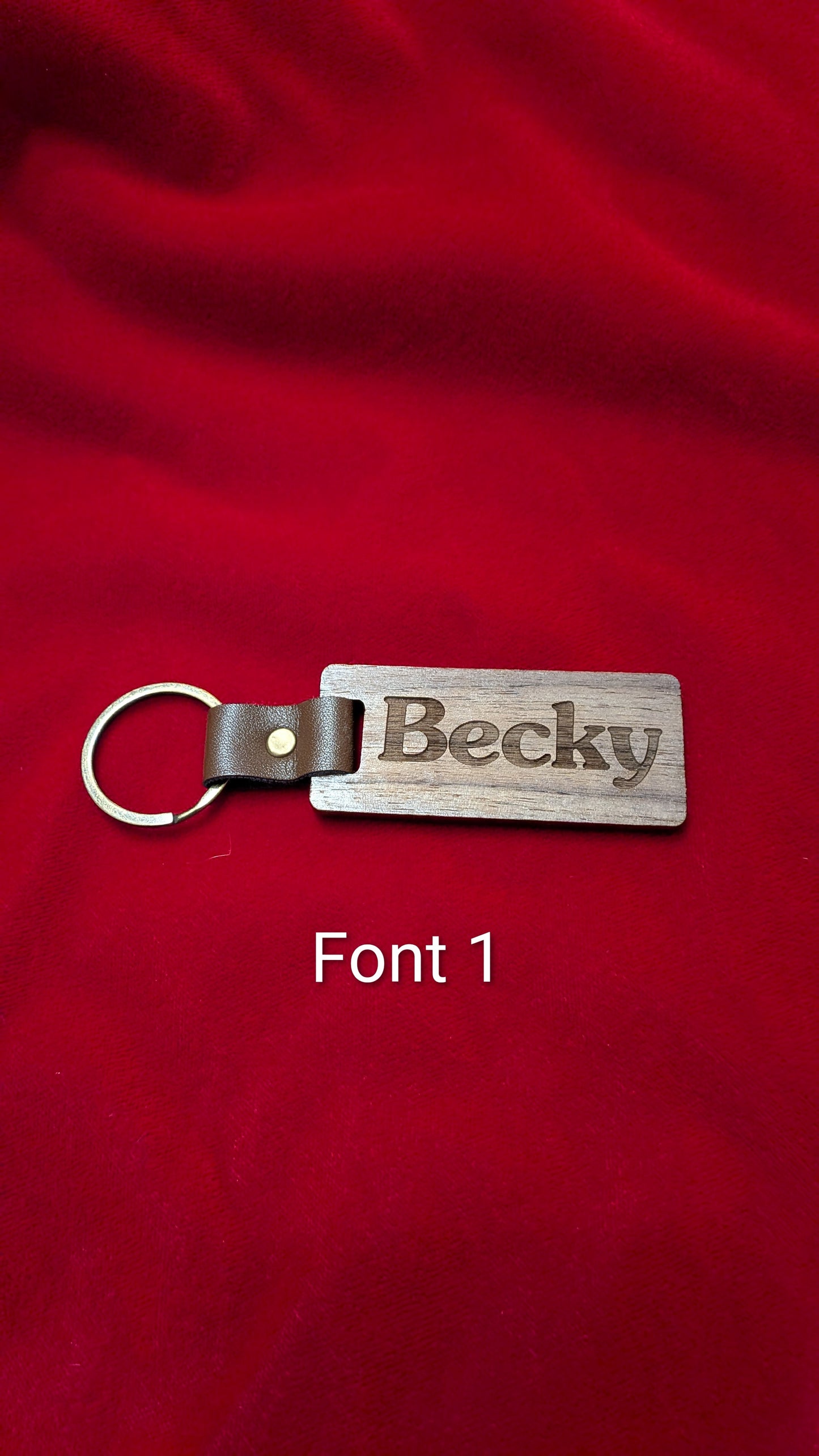 Personalized Name Walnut Keychain