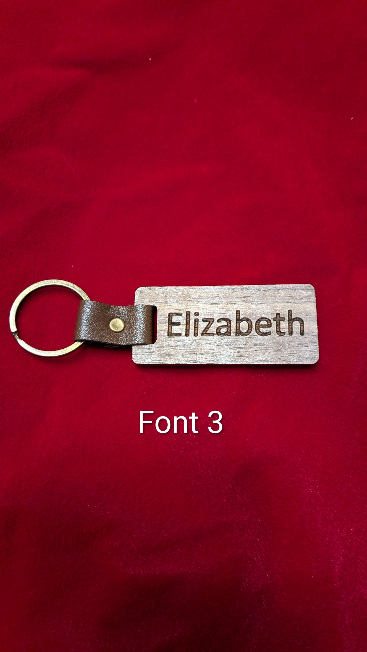 Personalized Name Walnut Keychain