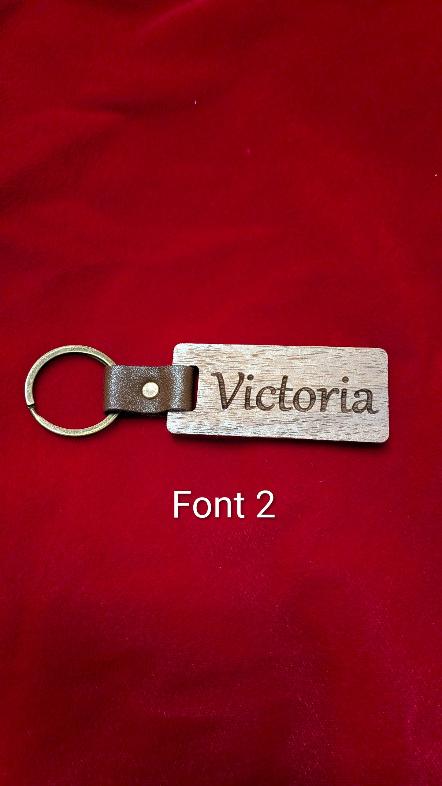 Personalized Name Walnut Keychain