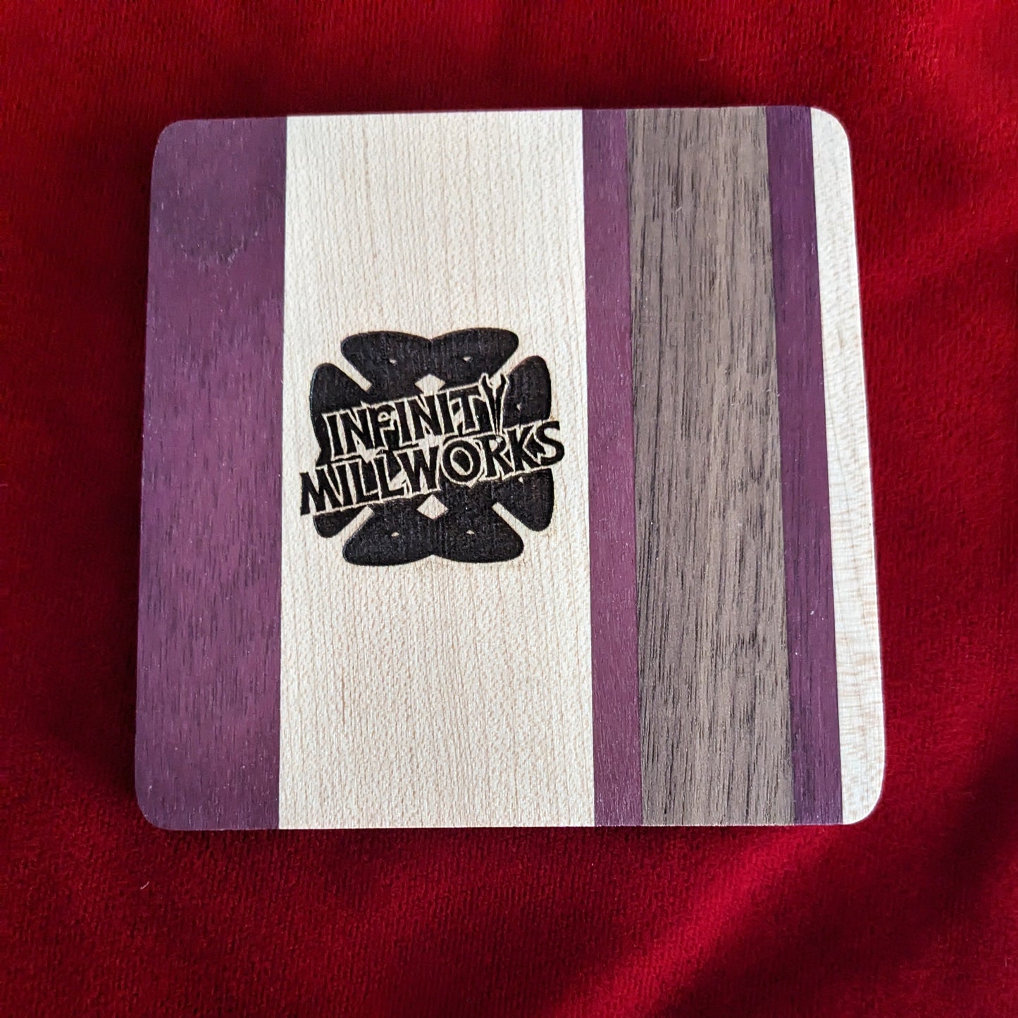 Maple, Purple Heart, and Walnut Coaster