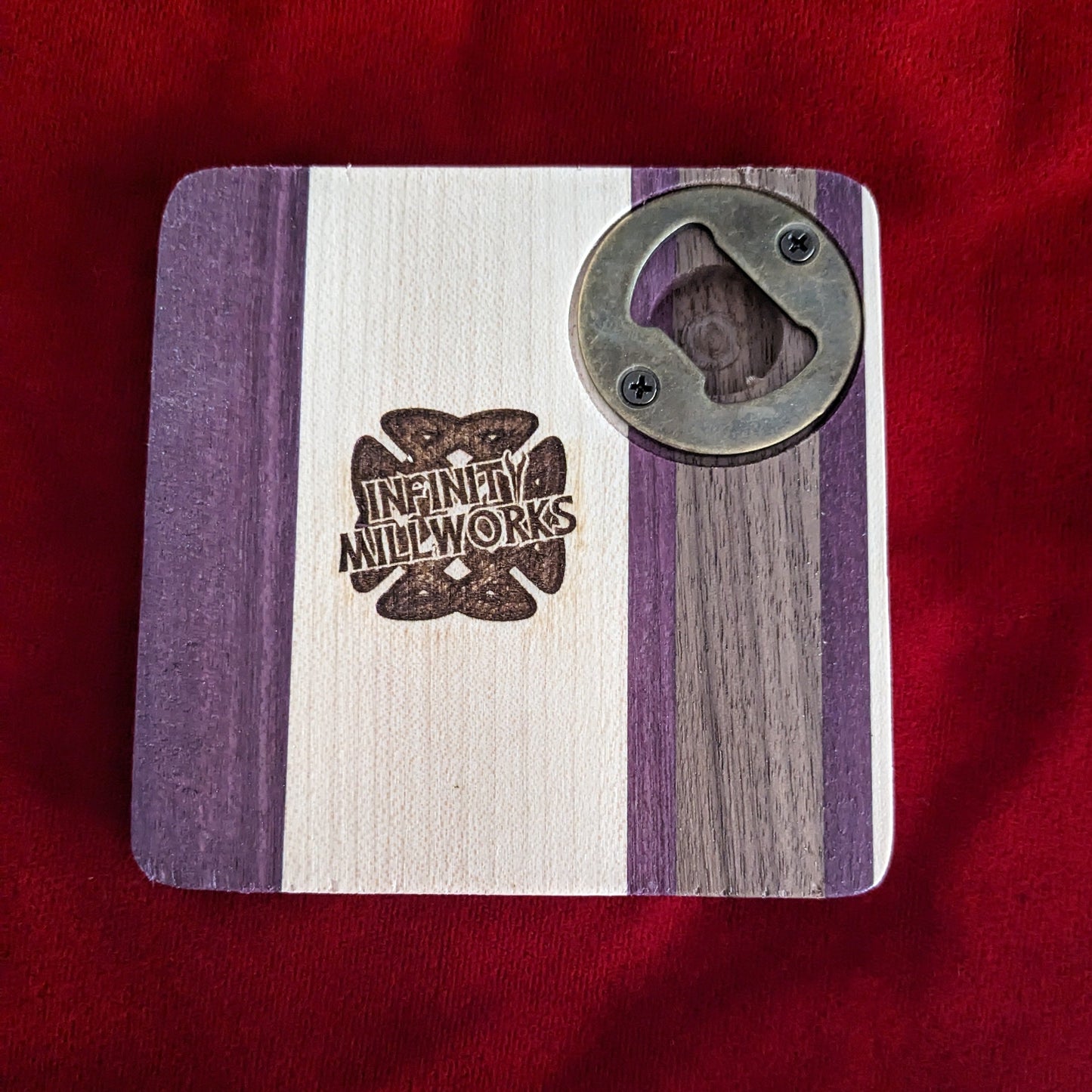 Maple, Purple Heart, and Walnut Coaster